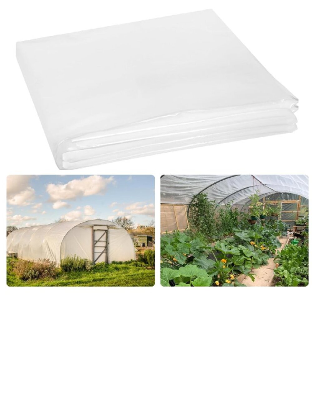 10x35 FT Greenhouse Plastic Sheeting,6 mil Transparent Greenhouse Film